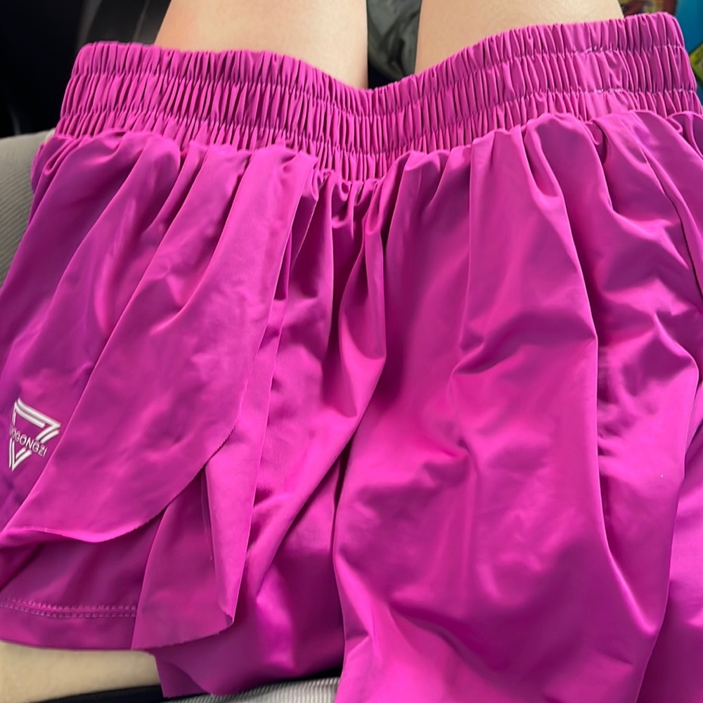 Flowy Athletic Shorts for Women Gym Yoga Workout Running Biker kiki kona/purple
